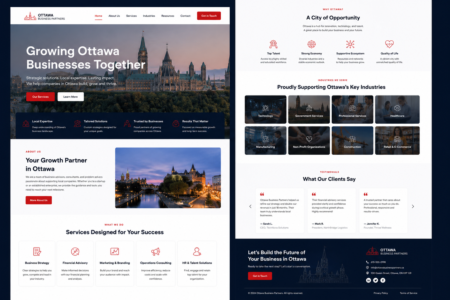 Ottawa Business Partners — Ottawa website mockup