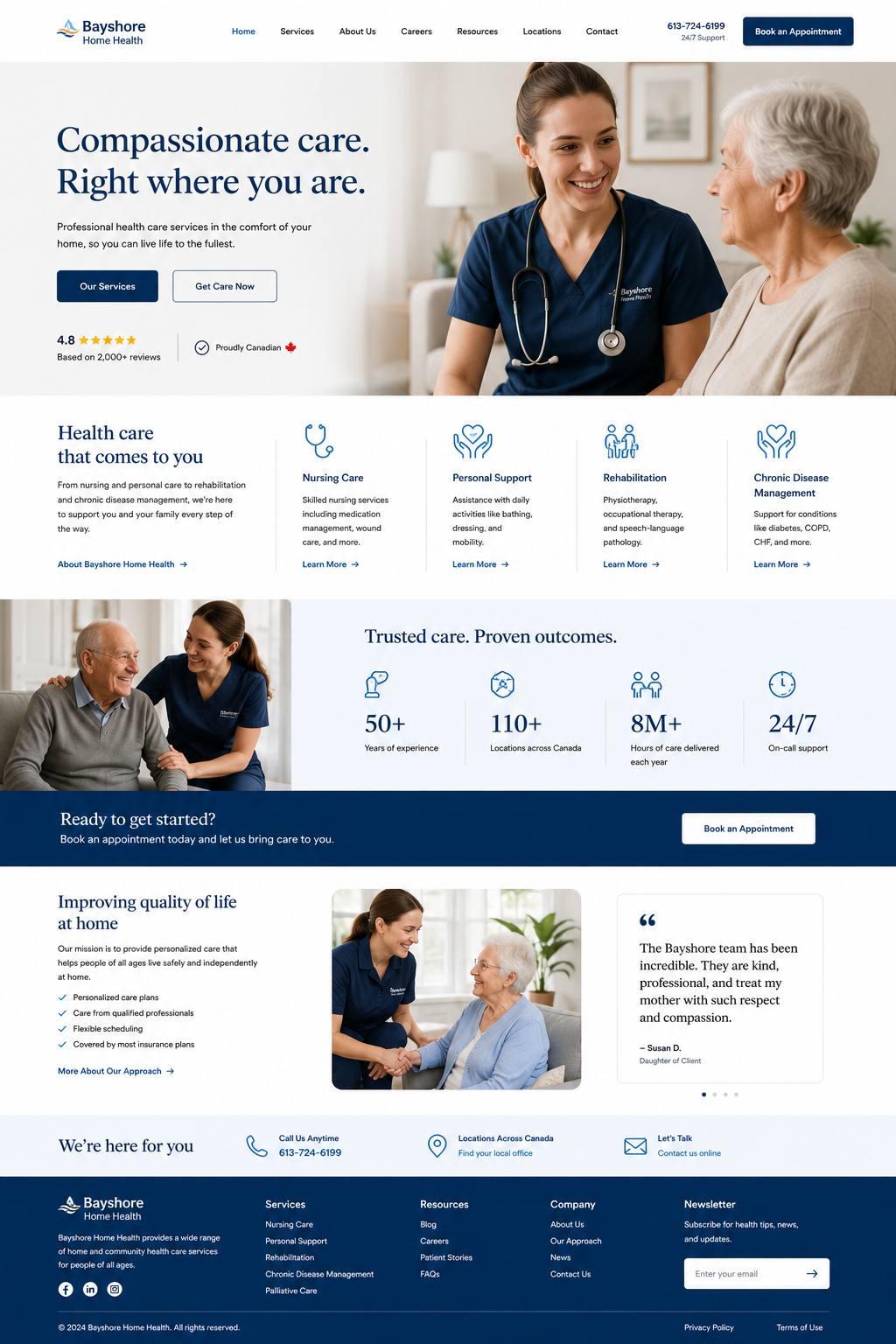Bayshore Home Health — Ottawa website mockup