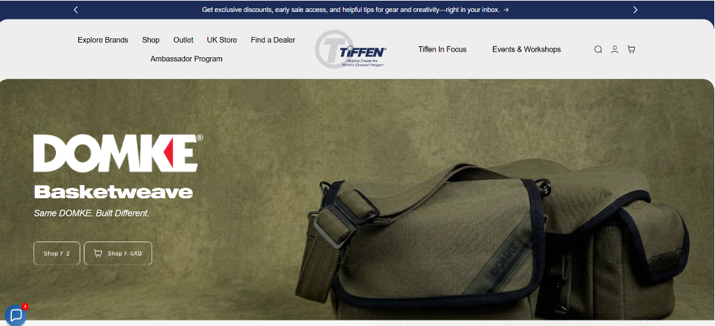 Tiffen Redesigned Navigation & Hero Layout